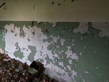 Close-up of damaged wall