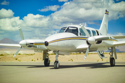 Airplane on airport runway