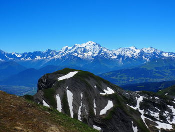 Mont blanc, viex from col de tardevat, aravis.