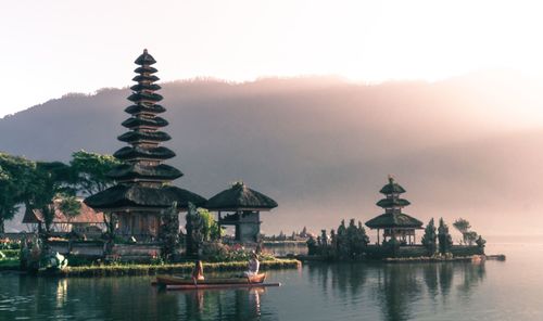 Temple building against sky