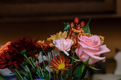 Close-up of pink flower pot