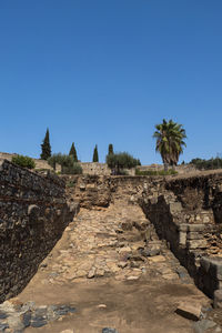 Old ruins against blue sky