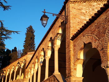 Low angle view of historic building against sky