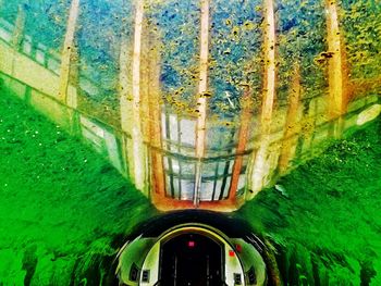 Panoramic view of an abandoned truck