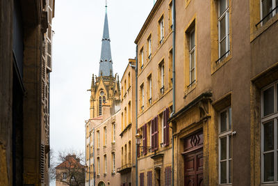 Low angle view of buildings against sky