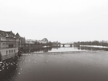 View of river with buildings in background