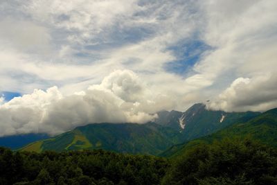 Scenic view of mountains against sky