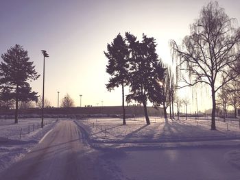 Empty road at sunset