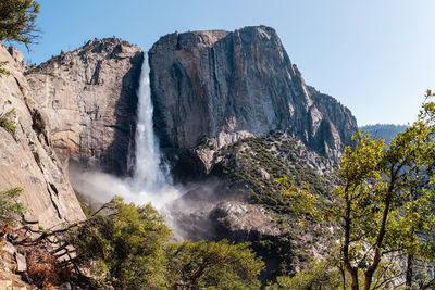 Scenic view of mountains against clear sky