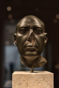 Close-up of female statue in museum
