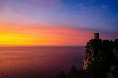 Scenic view of sea against sky during sunset majorca 