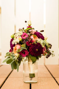 Close-up of flower vase on table