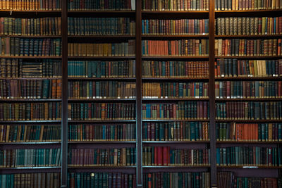 Full frame shot of bookshelves 