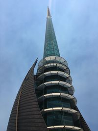 Low angle view of temple against sky