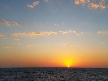 Scenic view of sea at sunset