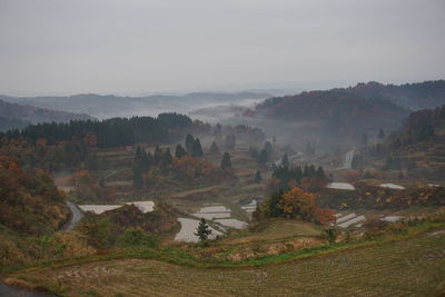 High angle view of landscape against sky