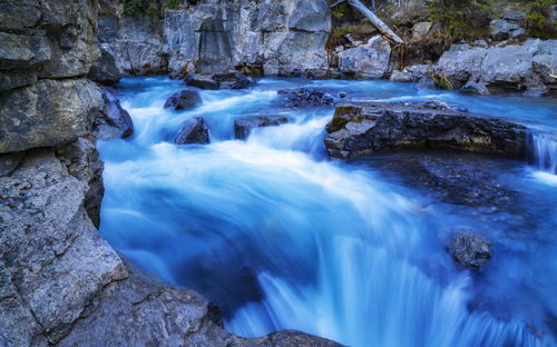 Scenic view of waterfall