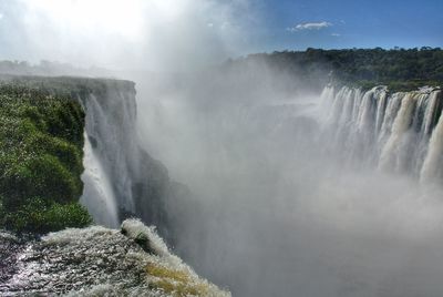 Scenic view of waterfall