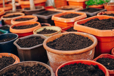 Close-up of spices for sale at market stall