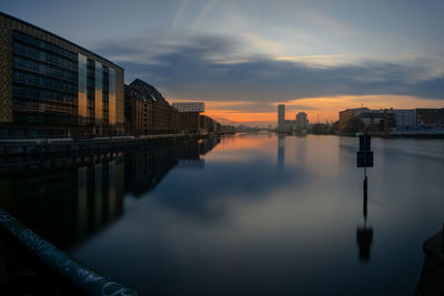 Reflection of buildings in water