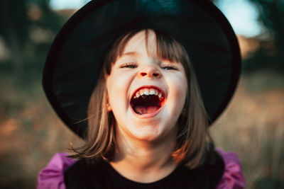 Close-up portrait of cute girl