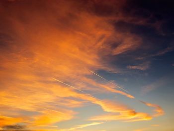 Low angle view of orange sky