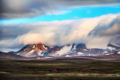 Scenic view of mountains against sky