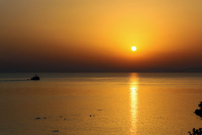Scenic view of sea during sunset