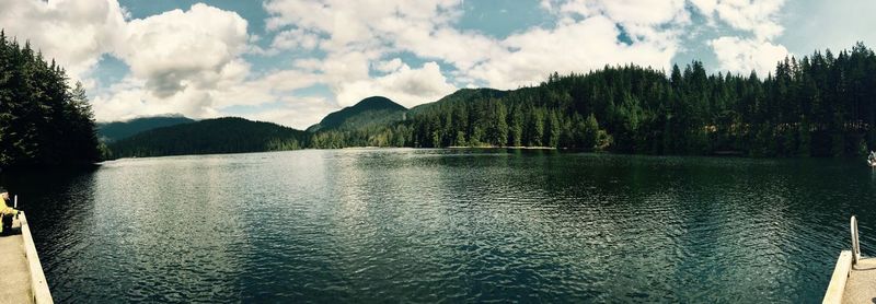 Panoramic view of lake against sky