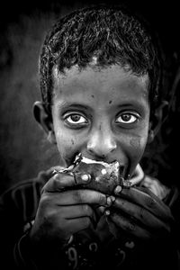 Close-up portrait of young woman