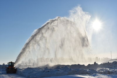 Panoramic view of sea against sky during winter