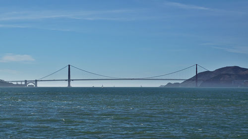 Suspension bridge over sea