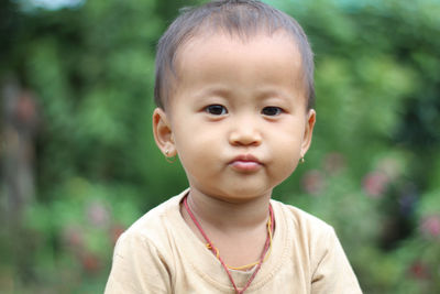 Close-up portrait of cute boy