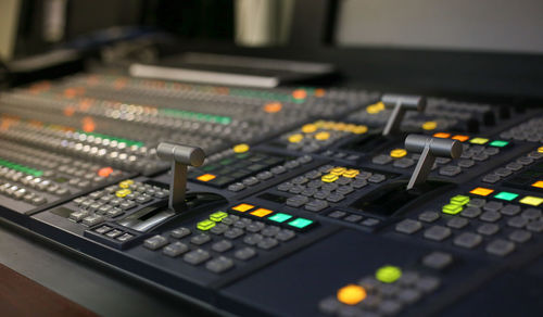 Close-up of sound mixer