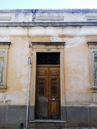 Closed door of building