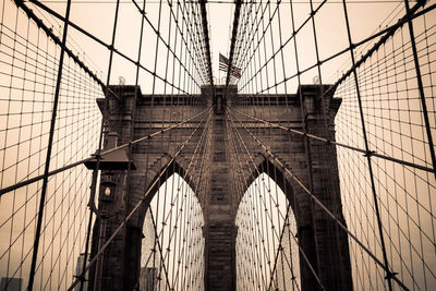 Low angle view of suspension bridge