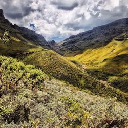 Scenic view of mountains against sky