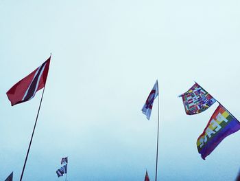 Low angle view of american flag