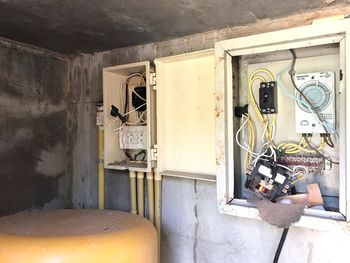 Man working in abandoned room