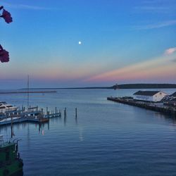 Scenic view of sea against sky at sunset