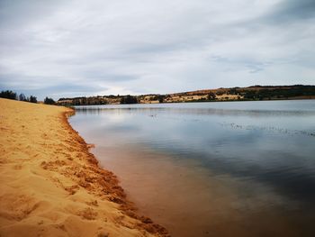 Scenic view of beach against sky