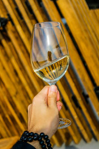 Close-up of woman hand holding drink