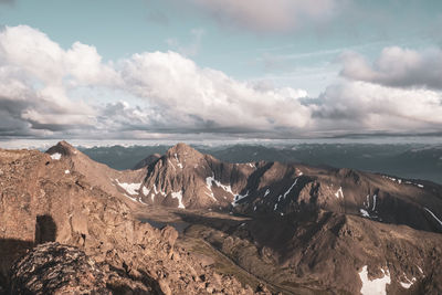 Panoramic view of landscape against cloudy sky