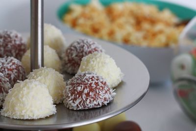 Close-up of cupcakes on plate