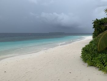 Scenic view of beach against sky