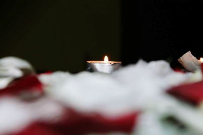 Close-up of lit candle