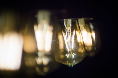 Close-up of illuminated light bulb