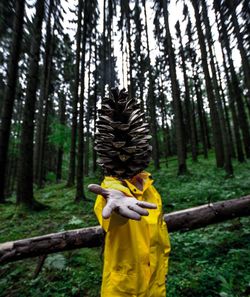 Man standing in forest