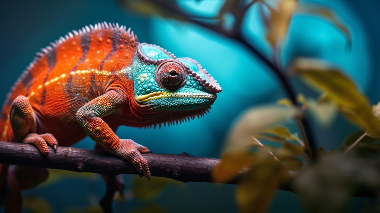 animal themes, animal, animal wildlife, reptile, chameleon, one animal, lizard, iguania, wildlife, branch, nature, tree, no people, iguana, animal body part, macro photography, multi colored, close-up, outdoors, plant