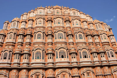 Low angle view of historic building against clear sky